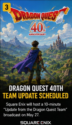 Square Enix schedules Dragon Quest 40th anniversary team update