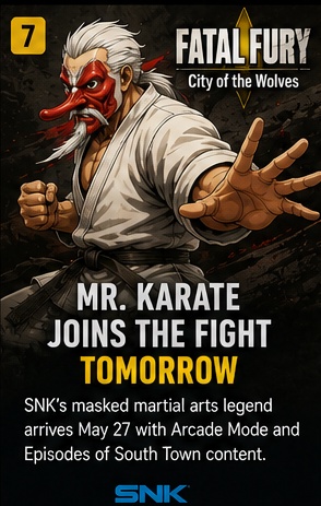 Fatal Fury: City of the Wolves adds Mr. Karate tomorrow