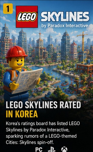 LEGO Skylines rated in Korea as Paradox city-builder spin-off rumors grow