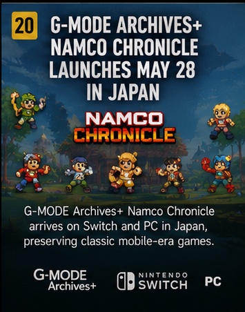 G-MODE Archives+ Namco Chronicle launches May 28 in Japan