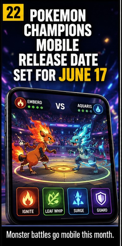 Pokémon Champions mobile release date set for June 17