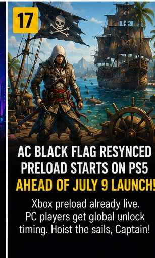 7 July 2026 – Assassin’s Creed Black Flag Resynced Preload Begins On PS5