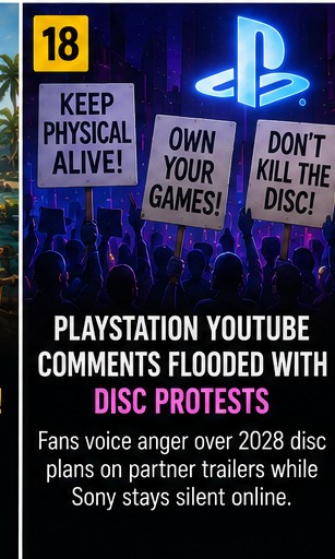 7 July 2026 – PlayStation YouTube Comments Flood With Physical Disc Protests
