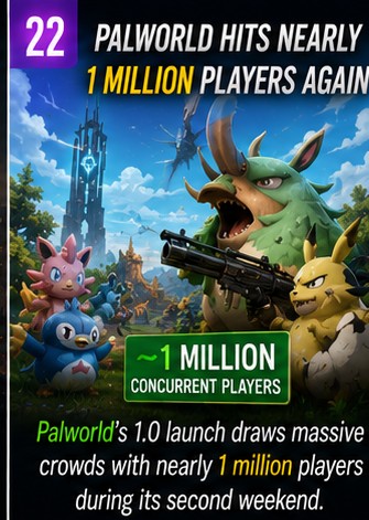 Palworld Maintains Nearly One Million Concurrent Players