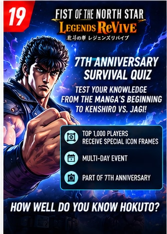 Fist of the North Star: Legends ReVIVE Announces Anniversary Survival Quiz
