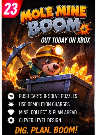 Mole Mine Boom Launches on Xbox Series X|S