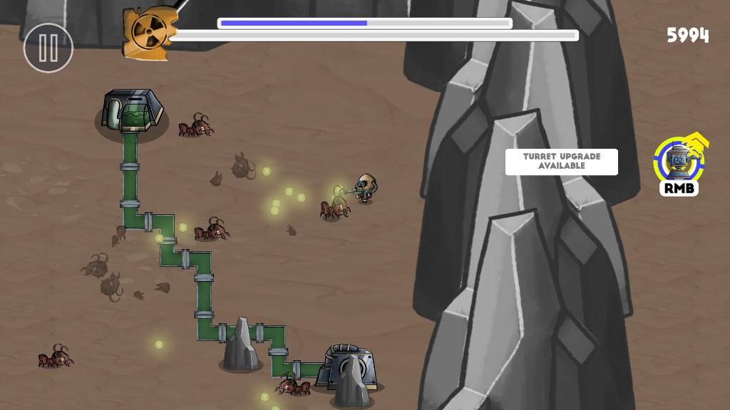 Setting up and upgrading defensive turrets